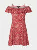 KOROSHI Bedrucktes flüssiges Kleid mit kurzen Trägern in rot
