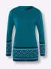 Sieh an! Long-Pullover in aquapetrol-marine