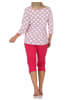 NORMANN Kurzarm Capri Schlafanzug Pyjama Tupfen Punkte Look 125 90 330 in pink