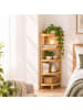 relaxdays Bambus-Eckregal "5 Ablagen" in Natur - (B)23 x (H)116 x (T)23 cm