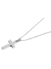 Adeliás Damen Halskette – Ankerkette aus Edelstahl mit Zirkonia 43 cm in silber