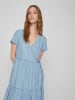 Vila Mini Blusen Wickelkleid Kurzarm Dress ONLCARLY in Hellblau