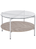 Beliani Couchtisch LOVELL in Silber/Braun - (W) 80 x (H) 45 x (L) 80 cm