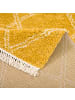 Pergamon Hochflor Langflor Shaggy Teppich Boho Rauten in Curry