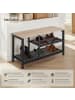 tectake Schuhregal Taunton 80 x 30 x 45,5 cm, Industrial Holz hell, Eiche Sonoma