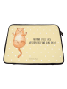 Mr. & Mrs. Panda Laptop Tasche Katze Umarmen mit Spruch in Gelb Pastell