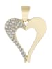 Adeliás Damen Anhänger – Herz Herzanhänger aus 333 Gold mit Zirkonia in gold