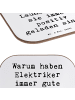 Mr. & Mrs. Panda Flaschenuntersetzer Spruch Positiver Elektriker... in Weiß