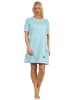 NORMANN Nachthemd kurzes Bigshirt KatzenApplikation - 65281 in hellblau