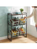 relaxdays Getränkekistenregal in Braun/ Schwarz - (B)74 x (H)117 x (T)32 cm