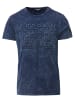 KOROSHI Kurzarm T-Shirt in blau