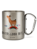 Mr. & Mrs. Panda Karabiner Becher Lama Regenbogen mit Spruch in Silber