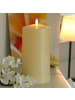 MARELIDA LED Kerze Echtwachs flackernd D: 10cm H: 22cm in creme