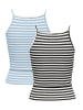 JACQUELINE de YONG Gestreiftes Tank Top 2-er Stück Ärmelloses Set JDYFRANSISKA in Schwarz-Blau