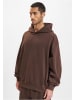 DEF DEF Kapuzenpullover in chocolate brown washed