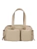 DuDu Pocket Schultertasche Leder 33 cm in grigio sabbia