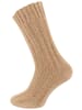 Cotton Prime® 4 Paar Woll-Stricksocken mit ALPAKA Unisex Alpakasocken in Braun