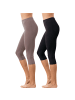 Erwin Müller Single-Jersey Capri-Leggings 2er-Pack in taupe/schwarz