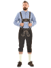 Alessandro Salvarini A. Salvarini Herren Trachten Lederhose Kniebundlederhose AS450 in Dunkelbraun