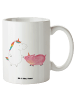 Mr. & Mrs. Panda Henkeltasse Einhorn Schwein ohne Spruch in Weiß