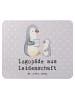 Mr. & Mrs. Panda Mauspad Logopäde Leidenschaft mit Spruch in Grau Pastell