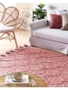 Beliani Kurzflor NIGDE in Rot/Weiß - (W) 140 x (H) 1.5 x (L) 200 cm