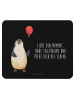 Mr. & Mrs. Panda Mauspad Pinguin Luftballon mit Spruch in Schwarz