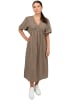Reichstadt Damen Relaxed Fit Sommerkleid Musselin in Taupe