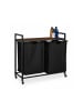 relaxdays Wäschekorbregal in Schwarz/ Braun - (B)80 x (H)74,5 x (T)33 cm