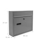relaxdays Briefkasten in Grau - (B)36 x (H)31 x (T)10 cm