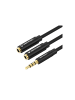 COFI 1453 Audio-Kabel - Audio 3,5mm Stecker auf 2x 3,5mm Buchse 0,3m (schwarz) in Schwarz