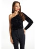 faina Damen One-Shoulder Top in Schwarz