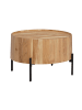 KADIMA DESIGN Couchtisch Massivholz 60x60x41 cm Rund mit Metallgestell,