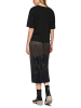 MARC CAIN Kastiges T-Shirt mit Kordelzug in Schwarz