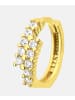 Vanlere Creolen aus 375 Gelbgold mit Zirkonia