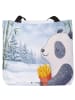 Mr. & Mrs. Panda Tote Bag Damen Panda Winter Pommes Design ohne ... in Weiß