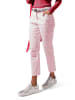 MADELEINE Fein gestreifte 7/8-Jeans, Formbund in weiß / granat