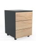 VCM  Rollcontainer Beistellcontainer Dalosa 45 cm in Anthrazit / Honig-Eiche
