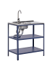 Beliani Gartenküche VILAMA in Blau/Silber - (W) 80 x (H) 90 x (L) 50 cm