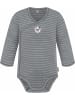 Normani Outdoor Sports Baby Merino Langarm Wickelbody und Hose in Grau gestreift
