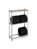 relaxdays Reifenregal in Silber - (B)120 x (H)180 x (T)40 cm