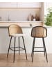 Beliani 2-tlg Barhocker CORNELL in Schwarz/Beige/Braun