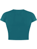 Janice 3 x Damen crop T-Shirt hochgeschlossen Nerano in Burgund/Petrol/Schwarz