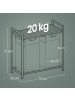 VASAGLE Wäschekorb Brenta in Weiß-Hellgrau - (B)33 x (H)72 x (T)73 cm