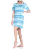NORMANN kurzarm Nachthemd frohen Streifen Look - 73163 in blau