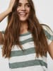 Vero Moda Gestreiftes T-Shirt mit Rundhalsausschnitt und Kurzarm in Grün