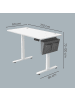 SONGMICS Schreibtisch Balok in Weiß - (B)60 x (H)(72-120) x (T)120 cm