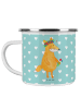 Mr. & Mrs. Panda Emaille Tasse Fuchs Blumen ohne Spruch in Türkis Pastell
