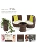 tectake Aluminium Rattan Gartenlounge, stapelbar, mit Sicherheitsglasplatte