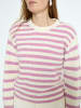 Peppercorn Pullover in Mauve Mist Rose Stripe